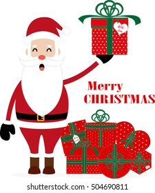 Santa Claus with gifts. 