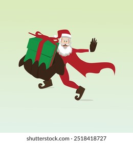 santa claus with gifts of merry christmas