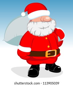 Santa Claus with gifts. vector illustration