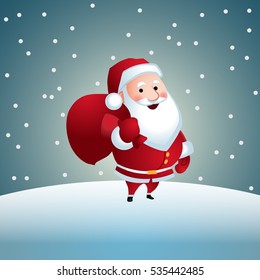 Santa Claus with gifts. Vector illustration