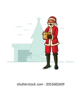 Santa Claus Give Christmas Gift