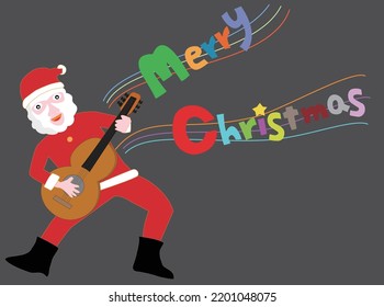 Santa Claus is giving a concert on Christmas Day.