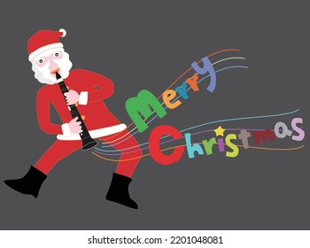 Santa Claus is giving a concert on Christmas Day.
