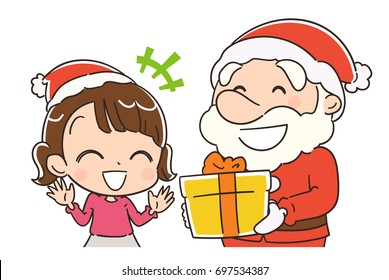 Santa Claus giving gifts to children