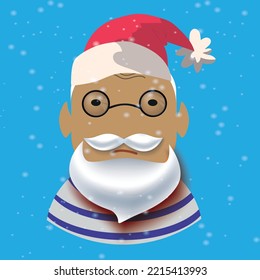 santa claus in glasses with a beard and mustache