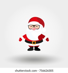 Santa Claus with glasses. Icon for web and mobile application. Vector illustration on a white background. Flat design style.