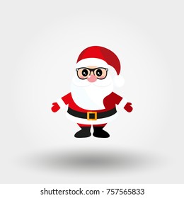 Santa Claus with glasses. Icon for web and mobile application. Vector illustration on a white background. Flat design style.