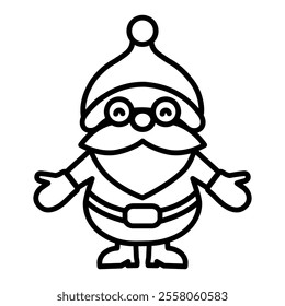 Santa Claus in glasses line icon. Editable vector stroke