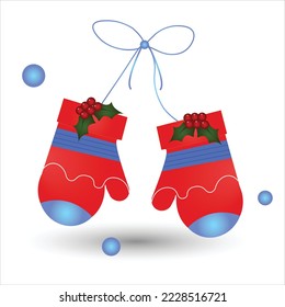 Santa Claus Gloves Vector, Santa Claus Gloves Illustration