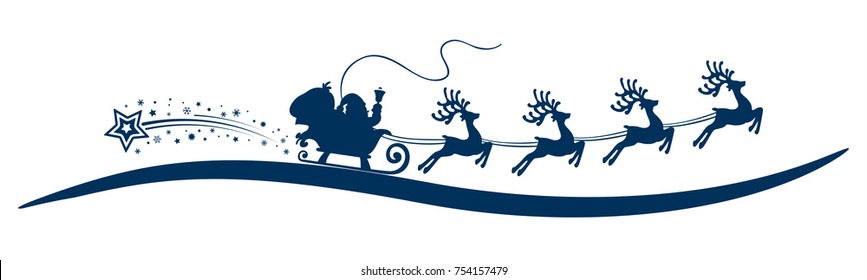 Santa Claus goes on Christmas sleigh – stock vector