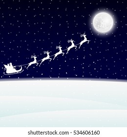 Santa Claus goes to sled reindeer .