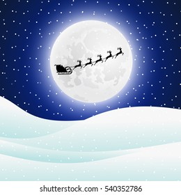 Santa Claus goes to sled reindeer vector.