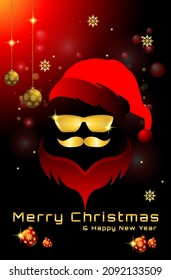 santa claus with golden glasses for christmas poster
