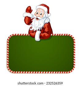 Santa Claus with green blank sign