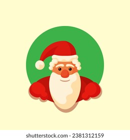 Santa Claus in a green circle