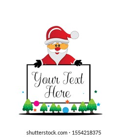 santa claus greeting board on christmas