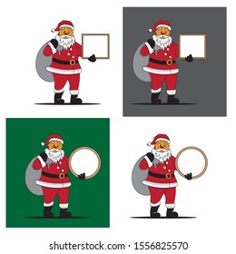 santa claus greeting board on christmas