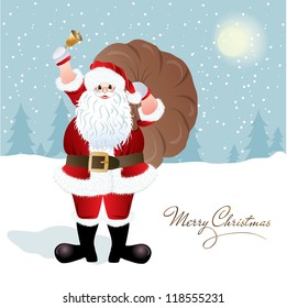 Santa Claus, greeting card design in vector format