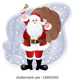 Santa Claus, greeting card design in vector format