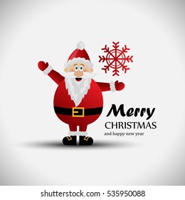 Santa Claus Greeting Card - Isolated On Gray Background, Vector Illustration, Graphic Design. For Web, Websites and Print Material. Template For Social Media Network, Newsletter And Ads