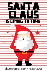 santa claus greeting card template vector/illustration