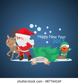 Santa Claus Greeting Card - Vector Illustration, Graphic Design. For Web, Websites, Print Material, Template 