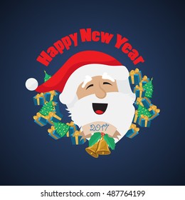 Santa Claus Greeting Card - Vector Illustration, Graphic Design. For Web, Websites, Print Material, Template 