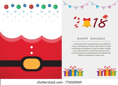 Santa Claus Greeting New Year cards vector template
