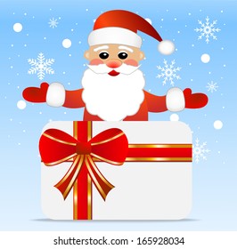 Santa claus and greeting-card,  vector  illustration