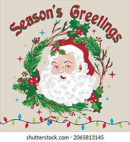 Santa Claus Greetings cards poster