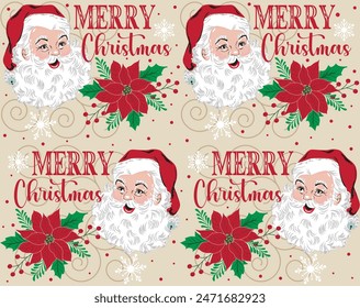 Santa Claus greetings cards seamless  poster 