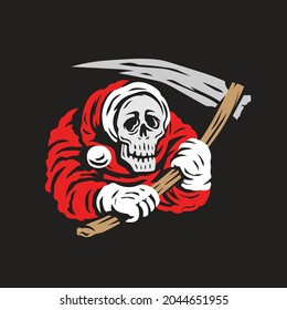 santa claus grim reaper vector illustration