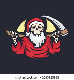 santa claus grim reaper vector illustration