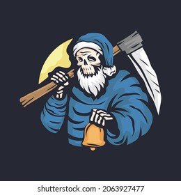 santa claus grim reaper vector illustration