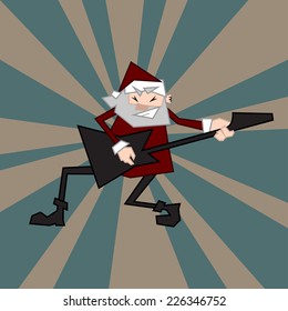 Santa Claus. Guitar. Music.