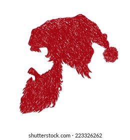 Santa Claus hand drawn isolated on a white backgrounds, vector illustration