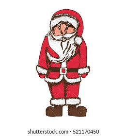 Santa Claus hand drawn isolated vector lllustration sketch