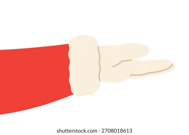 Santa Claus hand presenting with open palm- vector illustration