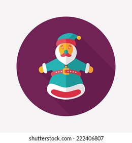 Santa Claus hand puppet flat icon with long shadow,eps10