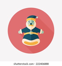 Santa Claus hand puppet flat icon with long shadow,eps10