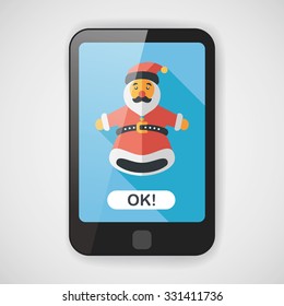 Santa Claus hand puppet flat icon with long shadow,eps10