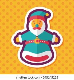Santa Claus hand puppet flat icon with long shadow,eps10