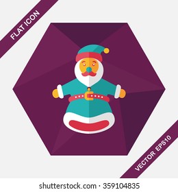 Santa Claus hand puppet flat icon with long shadow,eps10