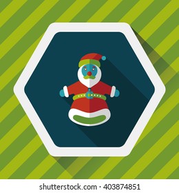 Santa Claus hand puppet flat icon with long shadow,eps10