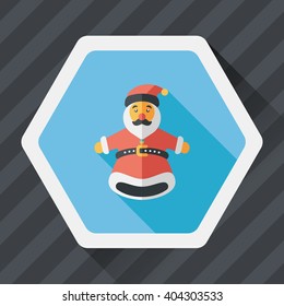 Santa Claus hand puppet flat icon with long shadow,eps10