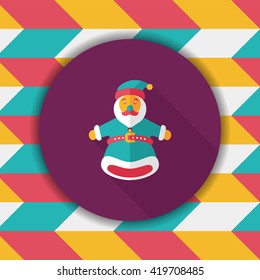 Santa Claus hand puppet flat icon with long shadow,eps10
