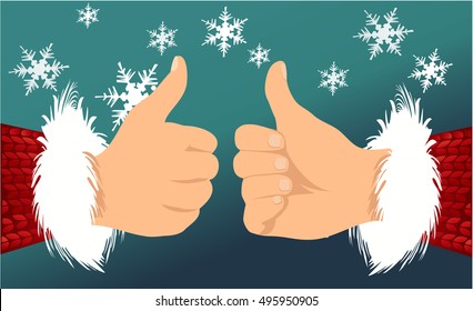 Santa Claus Hand Showing Thumbs Up