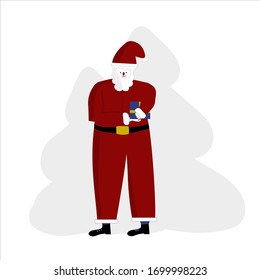 Der Weihnachtsmann in handgezeichnetem Stil. Vektorillustration-Illustration im Doodle-Stil.