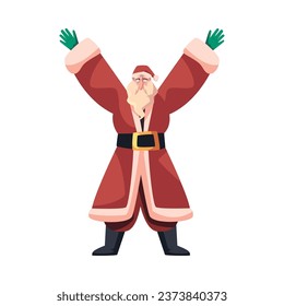 santa claus hands up illustration