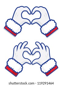 Santa Claus Hands Making Heart Shape Vector